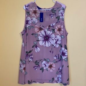 Cute Floral Sheer Shoulder Blouse